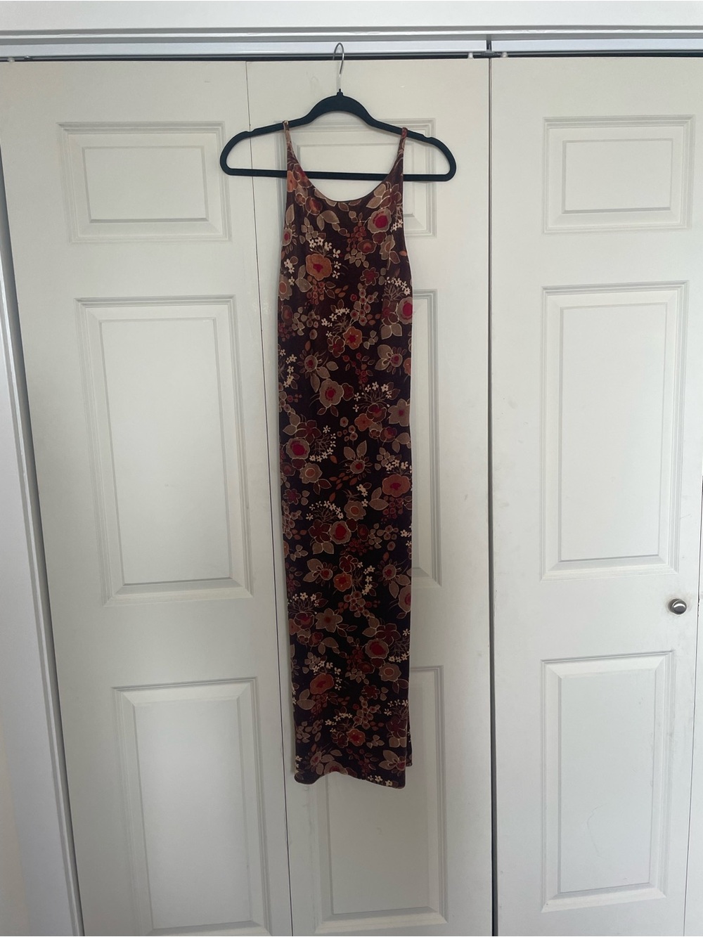 Floral Slip Maxi Dress - Brown